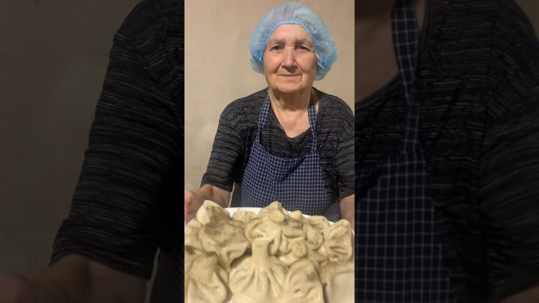 Khinkali :) #khinkali :) Grandma prepares the delicious and juicy Georgian dish, khinkali :)