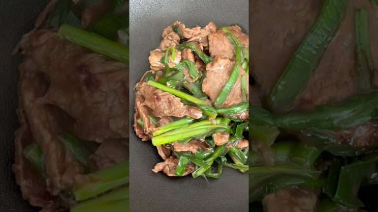 Stir-fried beef & chinese chieve #easyrecipe #dinnerideas #quickrecipe #food #japanesecuisine