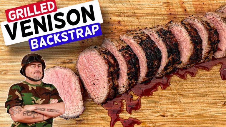 Venison backstrap grilled in a Weber kettle by Schueys BBQ