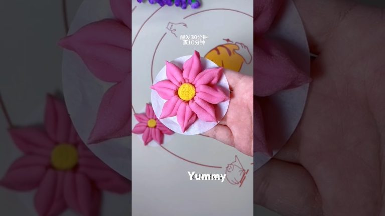 Food tutorial Flower steamed bun recipe pastry #ytshorts #bunstyles