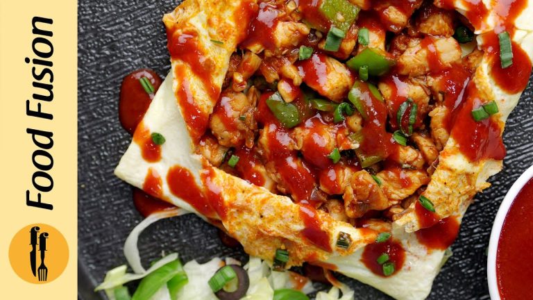 Stuffed Sriracha Chicken Omelette Recipe by Food Fusion