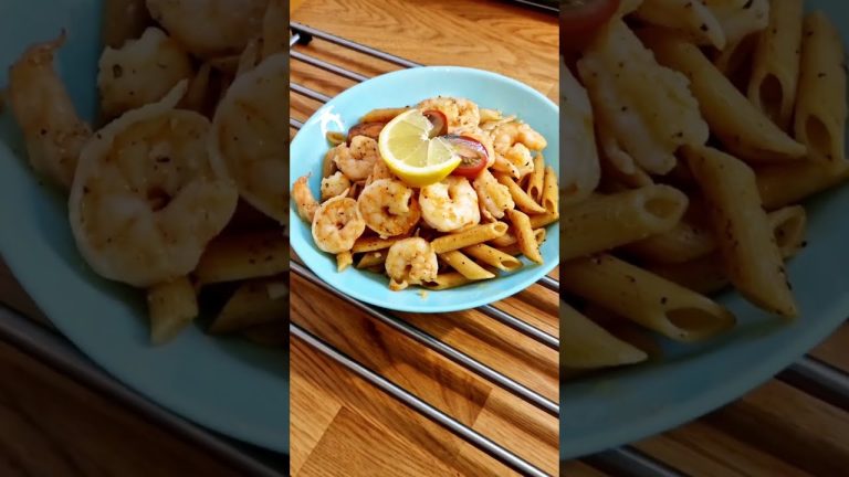 Lemon Garlic Shrimp Pasta #recipe #cooking #food #shorts #viralvideo #trending #fyp