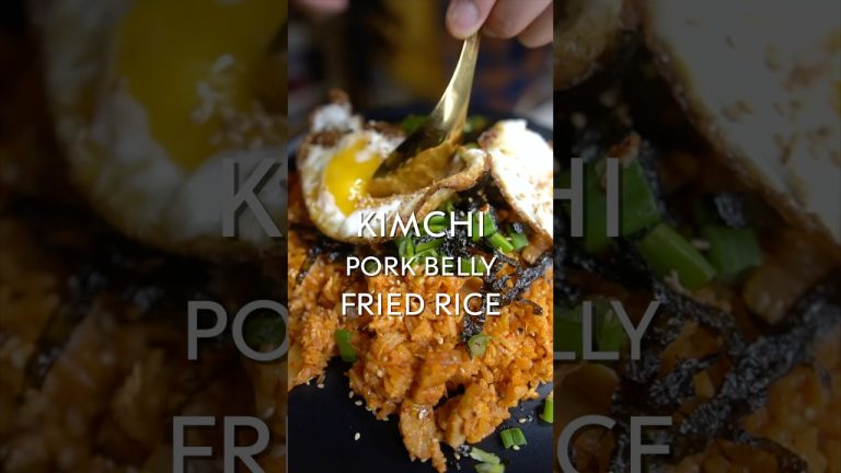 Kimchi Fried Pork Belly Rice Easy Recipe #easyrecipe #shorts #recipe #recipes #kimchi #shorts #asmr
