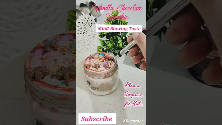 Vanilla-Chocolate Smoothie Recipe 🧁| बच्चों को Exam के बाद Surprise दिया 🤫😋 #shorts