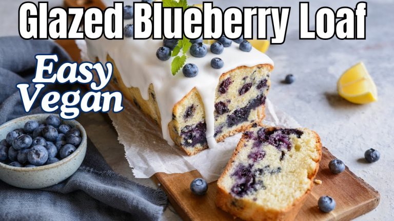 The Ultimate Vegan Blueberry Loaf: Irresistibly Moist & Glazed to Perfection!