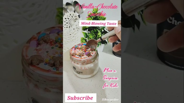 Vanilla-Chocolate Smoothie Recipe 🧁| बच्चों को Exam के बाद Surprise दिया 🤫😋 #shorts