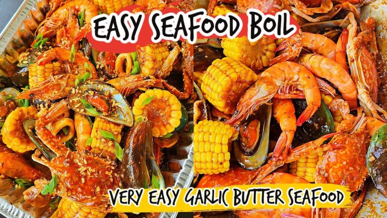 SEAFOOD BOIL | Easy Garlic Buttered Seafoods | MIXED SEAFOODS