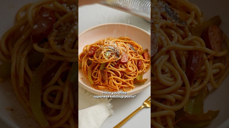 Japanese Ketchup Pasta?! 🤯🤤 #easyrecipe