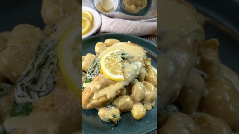 One-pan Lemon Chicken Gnocchi | SO GOOD! #dinner #recipes #chicken #shorts