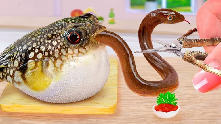 Must Try Seafood Recipes 😍 Chizza Pizza Puffer Fish In Miniature Kitchen Idea 🐡 By Tiny Foods