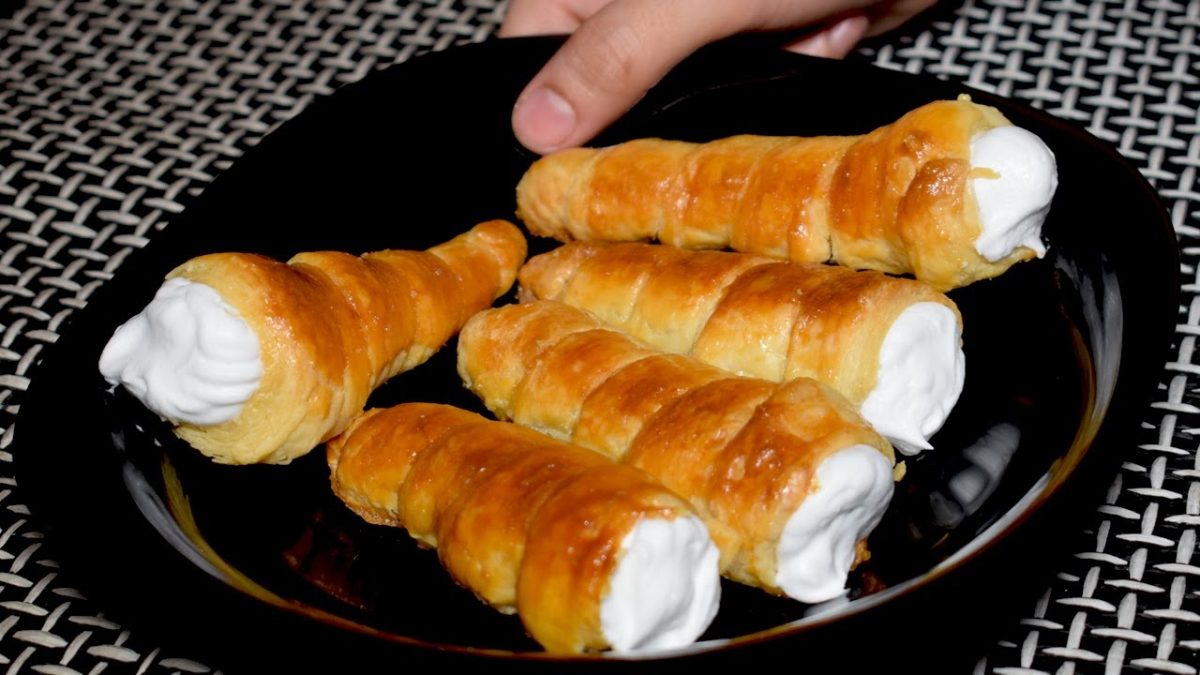 Cream Roll Recipe With Homemade Dough – Cream Puff Pastry Recipe by Kitchen with Amna