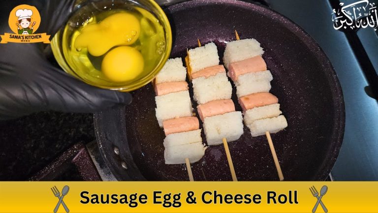 Sausage Egg & Cheese Roll Recipe | Sausage & Bread Roll | Omelet Roll with Cheese Sausage