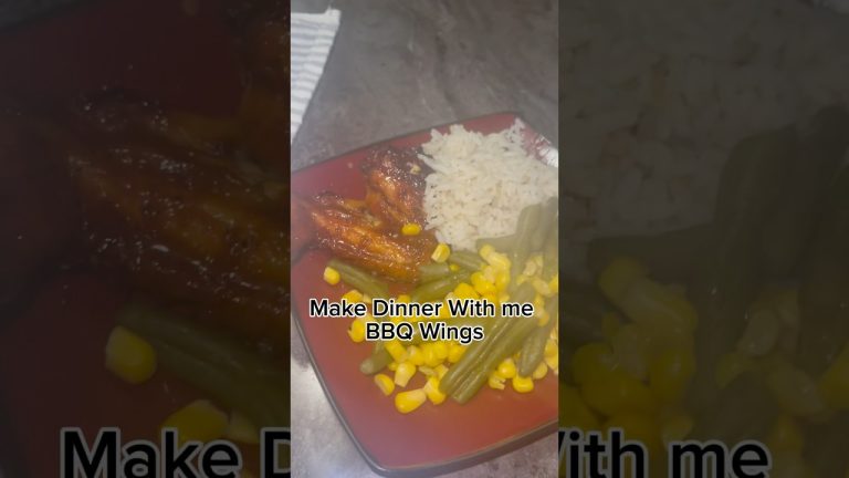 Make dinner with me tonight; BBQ Wings, Rice, & Mixed Vegetables