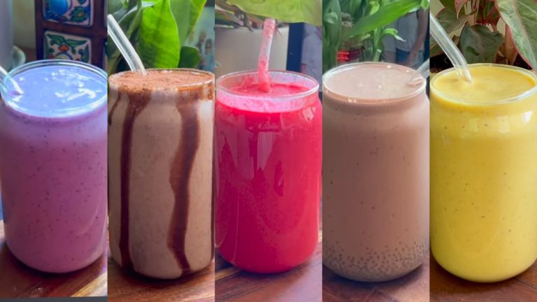 5 Breakfast Smoothie Recipes | High Protein Fibre Rich With Probiotics | Sugar Free for Weight Loss