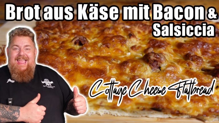 Cottage Cheese Flatbread – Flaches Brot aus Käse mit Bacon & Salsiccia – BBQ & Grillen für jedermann