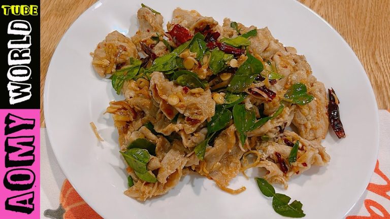 #Asian Street Food | Stir fried belly pork with Thai Lemongrass Recipe | AomyWorldTUBE | YUMMY ❤