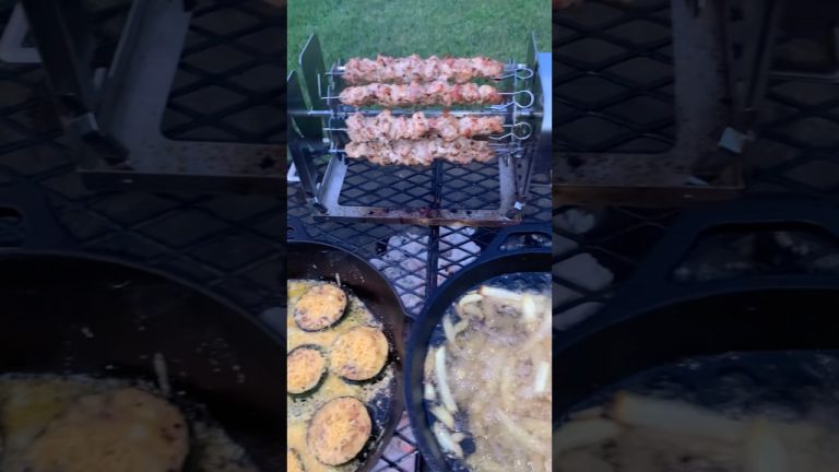 Dinner ‘bout to hit different tonight 🍽️juicy skewers #RotoQ360 #dinnertime #rotisserie #grill