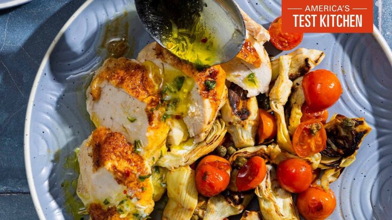 Your New Go-To Chicken Dinner: Pan-Roasted Chicken with Artichoke + Tomatoes | Julia At Home (S5 E3)