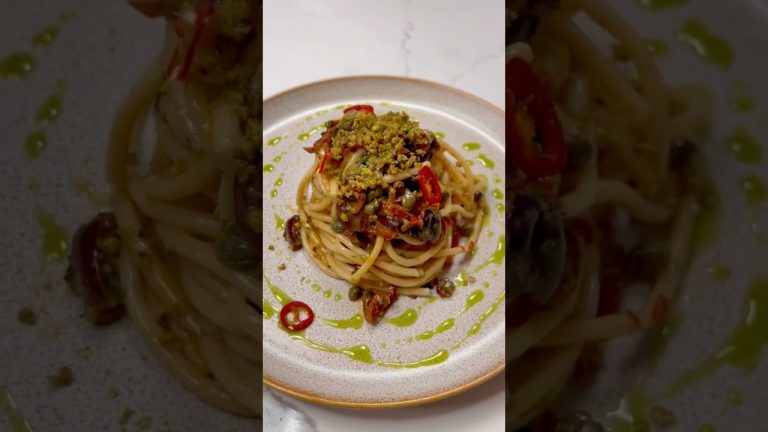 The Best Bucatini with Sundried Tomatoes Recipe #pasta #cooking #asmrfood #shorts