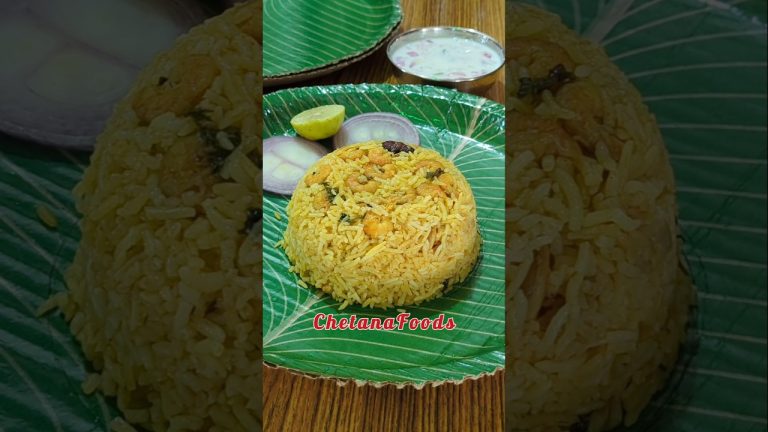 Prawns Biryani & Chicken Fry🤤 ఎవరికి ఇష్టం yummy combo?🤔🍤🍗 Nonveg Meals | South Indian Food #seafood