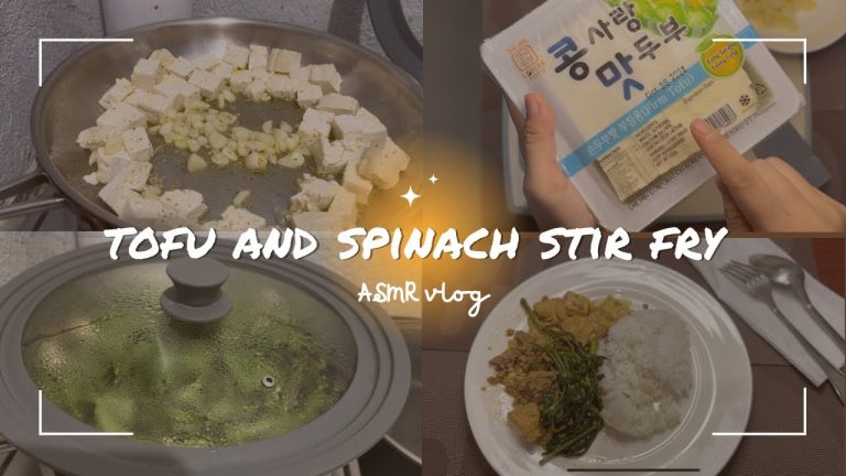 easy ground pork, tofu, water spinach recipe in garlic 🧄✨ lofi + ASMR | how to cook