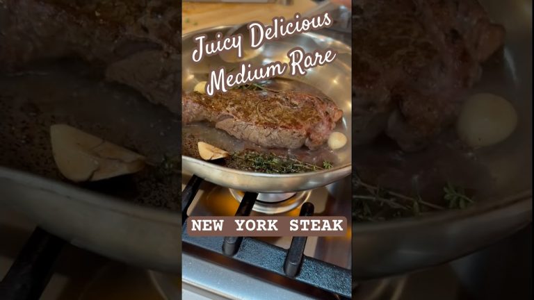 NEW YORK STEAK Medium Rare 125°F #delicious #panseared #buttery #steak #shorts