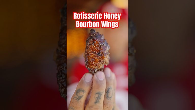 Rotisserie Honey Bourbon Wings w/ @fireandsmokesociety #rotisseriechicken #chickenwings #tftibbq
