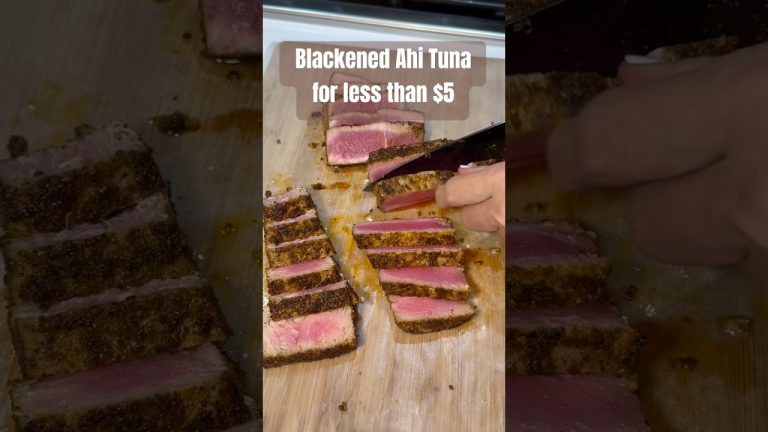 WILD-CAUGHT BLACKENED AHI TUNA STEAKS for less than $5 #easyrecipe #budgetcooking #proteinrichfood