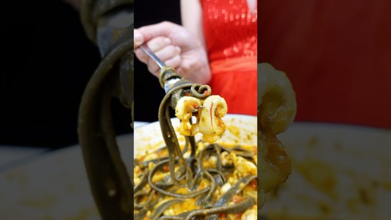 ❤️ Squid Ink Pasta ASMR #shorts