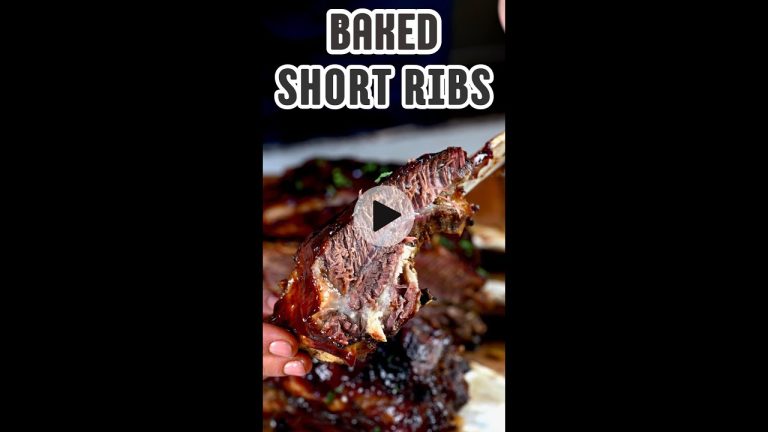 Delicious baked beef short ribs with BBQ sauce