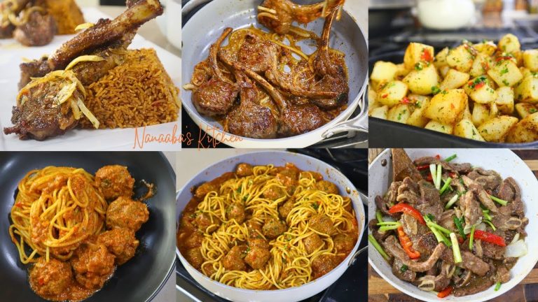 meal plan ideas lamb  jollof rice, spaghetti and meatballs, beef sauce and roasted potatoes