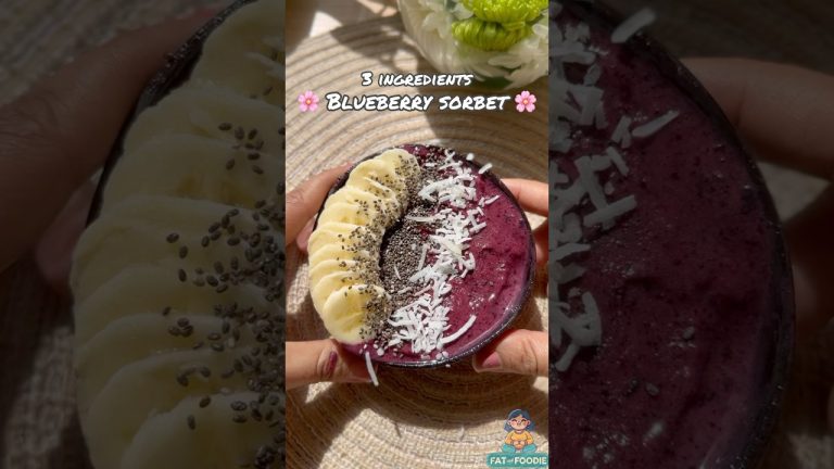 FASTEST Blueberry Sorbet Recipe By a Pro Pastry Chef! #shorts #yogurtrecipes