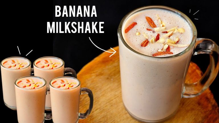 केले का स्वादिष्ट मिल्कशेक।बनाना मिल्क शेक।Healthy Banana Smoothie Recipe/Banana shake Energy drink