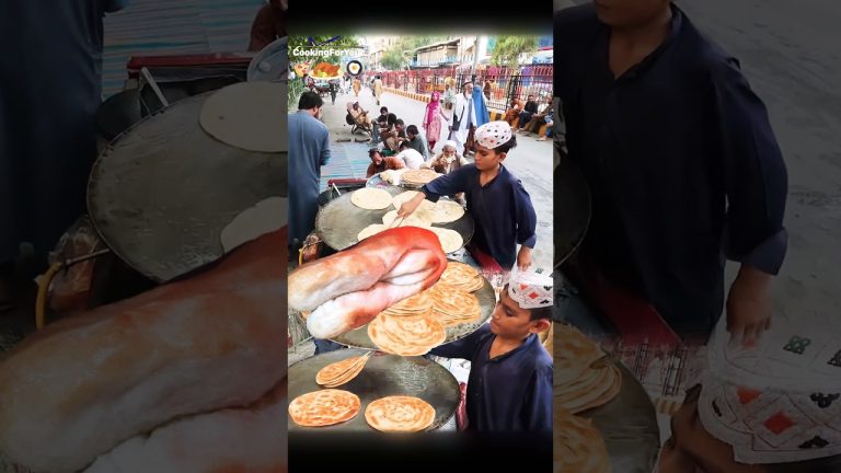 Street food in Afghanistan hard work 12 year old boy for people Cooking Bread for breakfast