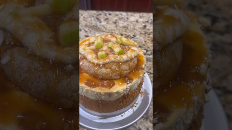 CRUMBL COOKIE STUFFED CHEESECAKE | CARAMEL APPLE CHEESECAKE | RECIPE COMING SOON