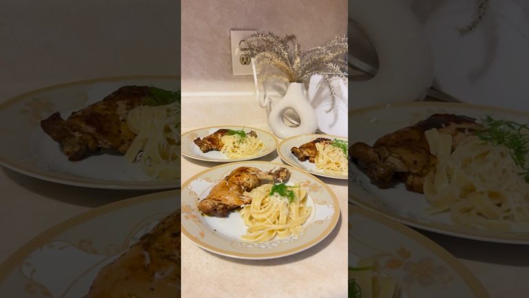 Easy and quick pasta at home. Chicken as a side dish #chicken #fettuccinepasta #fettuccine #pasta