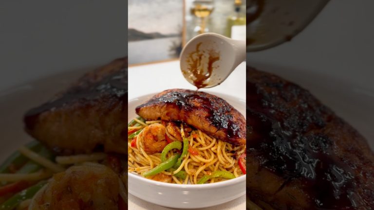 Jollof pasta & Salmon #shortsvideo