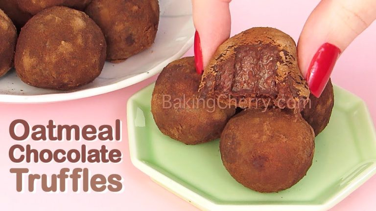 CREAMY OATMEAL CHOCOLATE TRUFFLES | Easy Healthy Dessert Recipe | Vegan Oat Balls | Baking Cherry