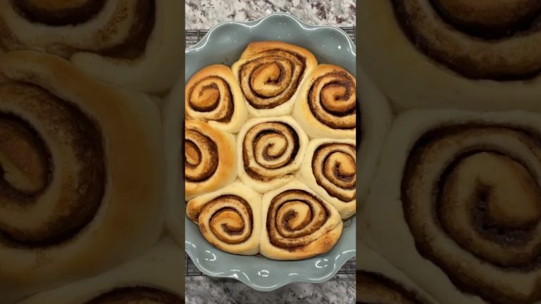 CINNAMON ROLLS – Full Recipe Link in Description #FoodShorts #Baking #Foodie #Shorts