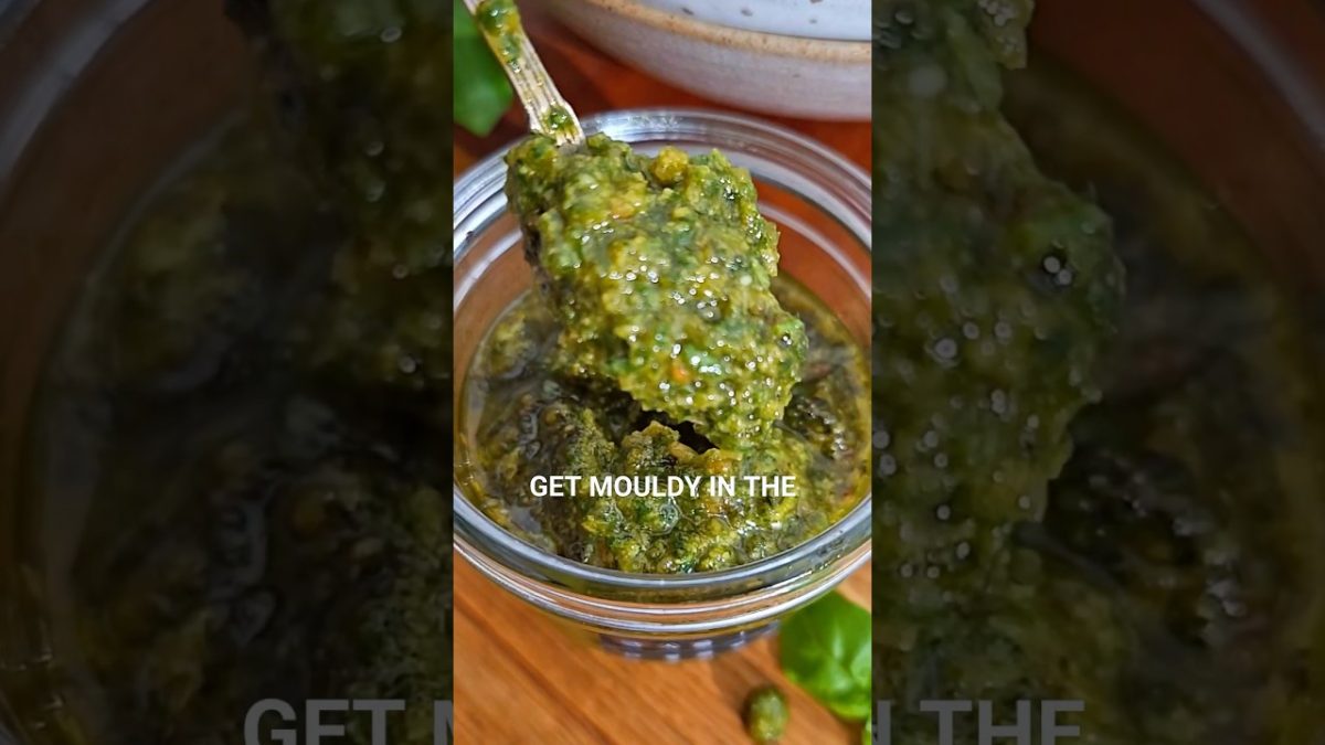 Don’t Let your Pesto get Mouldy! 🤢Do this instead! Follow for more easy tips and recipes!