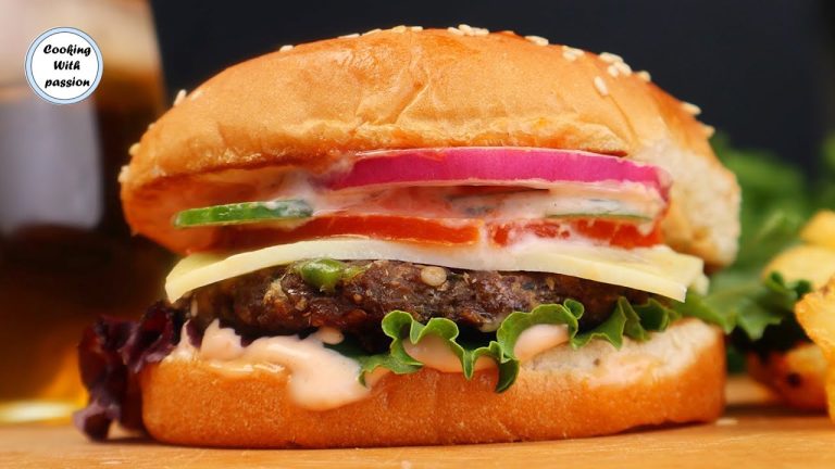 Beef Burger with Cheese Stuffed Patty Kabab ORIGINAL Recipe of Cooking With Passion