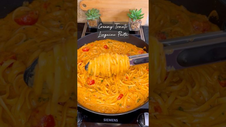 Creamy Tomato Linguine Pasta! #shorts