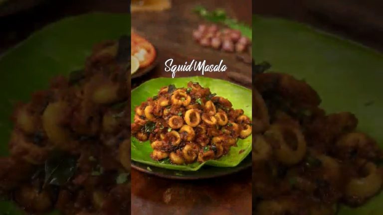 Spicy Squid Masala Recipe at Home #shorts #squidmasala #seafood