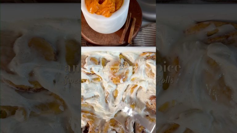Sweet Potato Cinnamon Rolls  Full recipe on my YouTube channel. #recipe #cinnamonrolls #baking