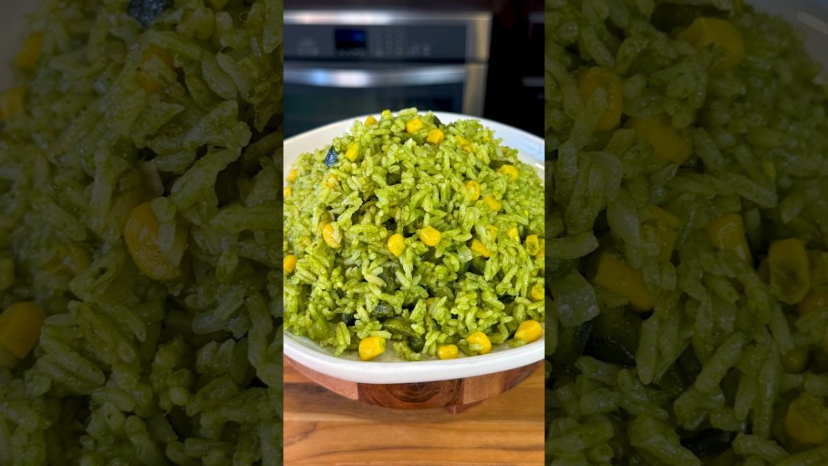 Arroz Verde Poblano Mexican Rice Recipe #shorts