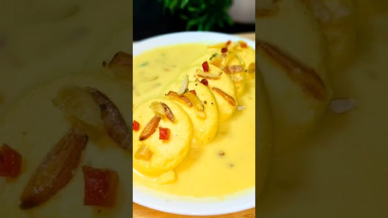 DELICIOUS Rasmalai Recipe You Will LOVE! #shorts #food #cooking #asmr #recipe #rasmalai