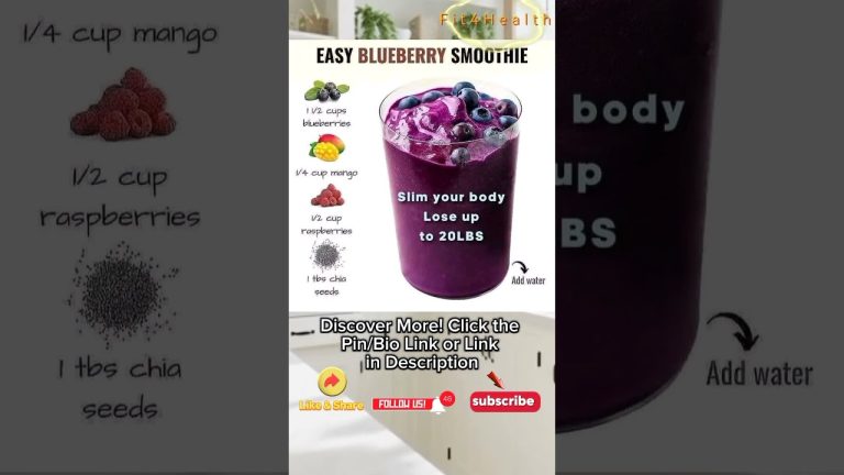 Easy blueberry smoothie recipes 3 ingredients | Easy smoothie with blueberries #shorts