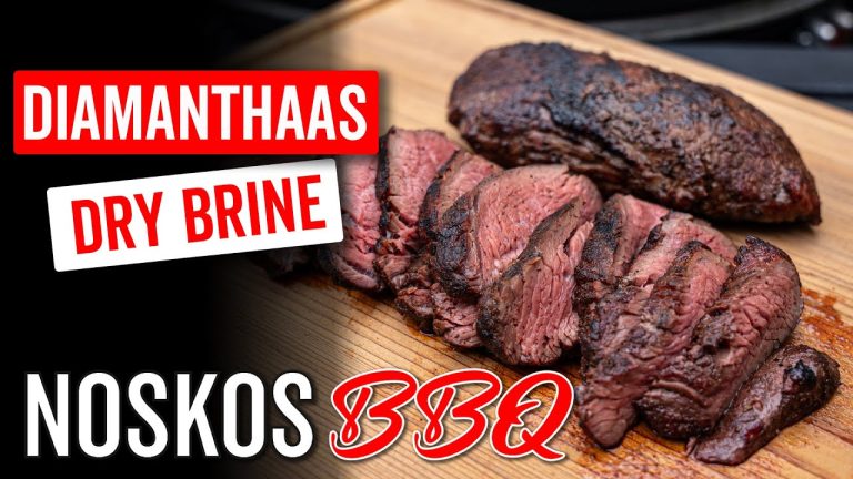Diamanthaas van de BBQ, droog gepekeld en reverse sear bereid.