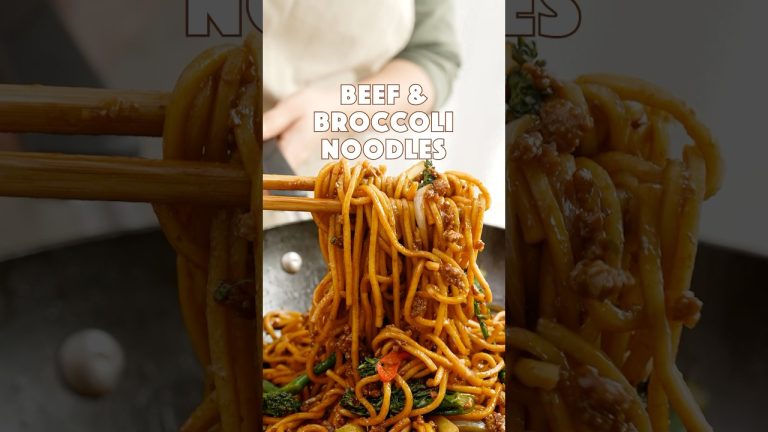 Delicious beef and broccoli noodles