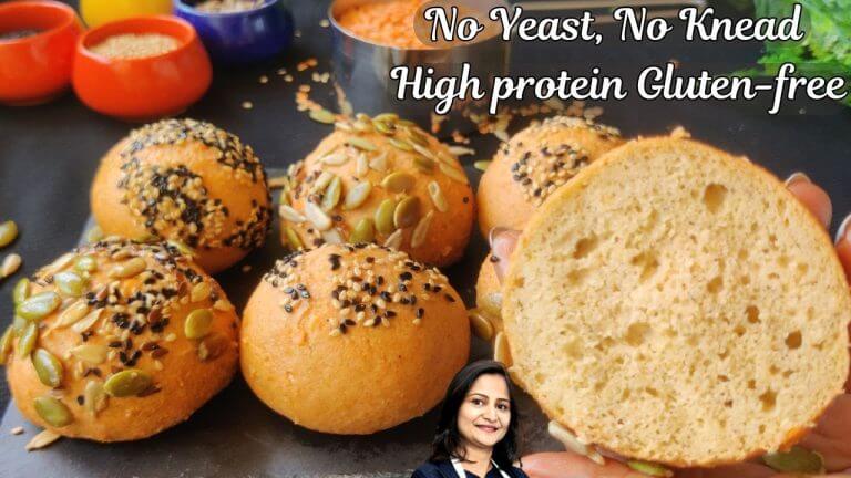Easiest High Protein No knead Gluten Free No Yeast No Flour Vegan| Lentil Bread Recipe | Lentil Buns